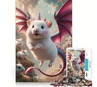 Rompecabezas híbrido de Unicornio,ratón Blanco y dragón para Adultos,1000 Piezas,Juego para ejercitar la Mente,Corte de precisión,Bordes Suaves,desafío Divertido para Pasar el Tiempo (38x52cm)