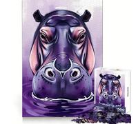 Rompecabezas Hipopótamo Morado en el Agua para Adolescentes, 1000 Piezas, Juguete de Habilidades, Juego Relajante, Corte Exacto, Regalo de Deseo de Papá Noel (50x75cm)