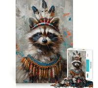 Rompecabezas histórico de mapaches Indios para Adultos, 1000 Piezas, para estimular la Memoria, Juego en Grupo, patrón de Montaje, Sorpresa navideña (50x75cm)