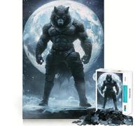 Rompecabezas Hombre Lobo Bajo la Luna Llena para Adolescentes 1000 Piezas Mejora Mental Juego Tamaño Uniforme Piezas Precisas Actividad Divertida para la Familia y la Noche (50x75cm)