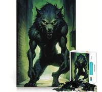 Rompecabezas Hombre Lobo en callejón para Adolescentes 1000 Piezas Divertido Juego de Memoria Superficie Lisa sin Rebabas Regalo de cumpleaños Juguete para ejercitar la Mente (38x26cm)