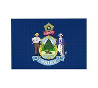 Rompecabezas horizontal de madera con bandera del estado de Maine, 300 piezas, para el ocio familiar y la mejora de la creatividad