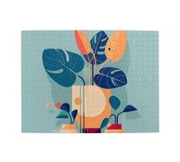 Rompecabezas horizontal de madera de bambú azul y naranja, 500 piezas, desarrolla habilidades prácticas para relajarse e interactuar entre padres e hijos