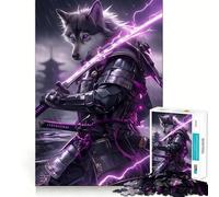 Rompecabezas Husky Siberiano Samurai para Adolescentes, 1000 Piezas, Juguete para Desarrollar la Habilidad Mental, Diseño para el Ocio, Montaje, Regalo Premium (50x75cm)