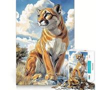 Rompecabezas ilustración de Puma y Cougar para Adultos, 1000 Piezas, para estimular la Memoria y Relajarse (38x52cm)