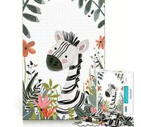 Rompecabezas ilustrado de Cebra de 1000 Piezas para Adolescentes Juego para estimular la Mente Montaje Firme y Seguro Actividad Divertida para Toda la Familia (38x52cm)