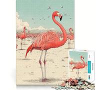 Rompecabezas ilustrado de Flamenco Rosa para Adolescentes, 1000 Piezas, Juguete para ejercitar la Mente, diseño Relajante, Montaje, Sorpresa navideña (38x52cm)