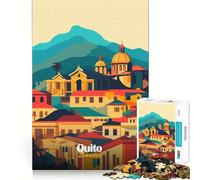 Rompecabezas ilustrado de la Ciudad de Quito para Adultos, 1000 Piezas, Rompecabezas Mental, pasatiempo Relajante, Imagen para armar, Bonito Regalo (38x26cm)