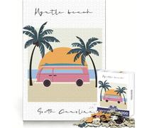 Rompecabezas ilustrado de Myrtle Beach,Carolina del Sur,1000 piezas para adolescentes Ideal para desarrollar la memoria,relajarse y disfrutar del tiempo libre Bordes limpios Un bonito regalo (50x75cm)