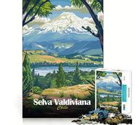 Rompecabezas ilustrado de Paisaje de Selva Valdiviana, Chile, para Adolescentes, 1000 Piezas Fortalece la Memoria Pasatiempo Tranquilo Borde de Calidad Regalo Festivo (38x26cm)