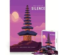 Rompecabezas ilustrado del Día del Silencio de Bali, 1000 Piezas para Adultos, para ejercitar la Memoria y Relajarse, Cierre hermético, (38x52cm)