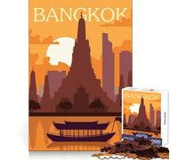Rompecabezas ilustrado del Horizonte de Bangkok al Atardecer para Adultos, 1000 Piezas, Pensamiento crítico, Escape Sereno, Bordes Uniformes, Regalo Festivo (50x75cm)