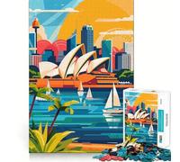 Rompecabezas ilustrado del Horizonte de Sídney para Adultos, 1000 Piezas, Think Smart Toy, vínculo Familiar, Corte preciso, Regalo de Temporada 50x75cm