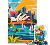 Rompecabezas ilustrado del Horizonte de Sídney para Adultos, 1000 Piezas, Think Smart Toy, vínculo Familiar, Corte preciso, Regalo de Temporada 38x26cm