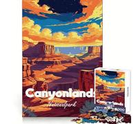 Rompecabezas ilustrado del Parque Nacional Canyonlands para Adolescentes, 1000 Piezas, desafío Inteligente, Escape Relajante, Cierre Fino, Bonito Regalo (38x26cm)