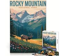Rompecabezas ilustrado del Parque Nacional de Las Montañas Rocosas para Adultos, 1000 Piezas, Juego Mental, Juguete para aliviar la ansiedad, Arte de Corte preciso, Coleccionable (38x52cm)