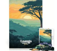 Rompecabezas ilustrado del Parque Nacional de Loango,Gabón,para Adolescentes,1000 Piezas,Ejercicio Mental,diversión Tranquila,Corte Exacto, Navidad (38x52cm)
