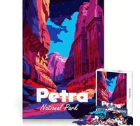 Rompecabezas ilustrado del Parque Nacional de Petra para Adolescentes, 1000 Piezas Refuerza la Memoria Pasatiempo Tranquilo Borde de Calidad Regalo Festivo (38x52cm)