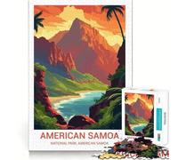 Rompecabezas ilustrado del Parque Nacional de Samoa Americana para Adolescentes,1000 Piezas,Juego para desarrollar la Mente,Cortado con láser para un Tiempo de relajación y Ejercicios mentales