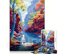 Rompecabezas ilustrado del Parque Nacional Karijini,Australia,1000 Piezas,Mejora la concentración,relaja la Mente,Divertido,de Corte Suave,Regalo de cumpleaños (38x52cm)