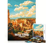Rompecabezas ilustrado del Parque Nacional Mesa Verde,1000 Piezas,para Adolescentes,para concentrarse,aliviar el estrés,Divertido,Ajuste Perfecto,Regalo conmovedor (38x52cm)