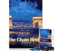 Rompecabezas ilustrado del Puente de Las Cadenas de Budapest para Adolescentes, 1000 Piezas, Ejercicio Mental, recreación Tranquila, Corte de precisión, Gran Regalo (50x75cm)