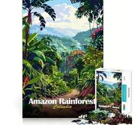 Rompecabezas ilustrados de la Selva amazónica de Colombia para Adultos,1000 Piezas,estimulación Mental,Juego de Corte preciso,alineación, Actividad para Fortalecer los Lazos Familiares