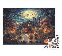 Rompecabezas Infantil de 1000 Piezas con Escena de Halloween: Casa embrujada de Fantasmas para Adultos. Juegos educativos. Hermosa decoración. Difícil. Regalos de cumpleaños. 70x50cm/1000 Piezas.
