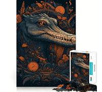 Rompecabezas Infantil de cocodrilo para Adultos,1000 Piezas,Juego para estimular la Mente, Corte láser,Actividad Relajante para Grupos en Interiores (50x75cm)