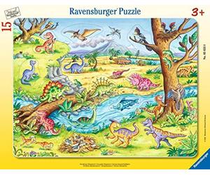 Rompecabezas Infantil de Ravensburger, The Little Dinosaurs, con Marco de 8 a 17 Piezas y contornos recortados, para niños a Partir de 3 años