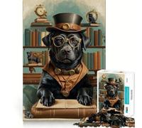 Rompecabezas Inteligente de Labrador Retriever Negro de 1000 Piezas para Adolescentes Juguete Inteligente para el hogar Corte preciso Regalo Original 38x52cm