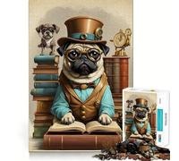 Rompecabezas Inteligente de Perro Pug para Adolescentes, 1000 Piezas, Juguete Inteligente, Tiempo Libre, Corte preciso, Regalo de Temporada 38x26cm