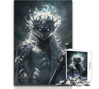 Rompecabezas Interactivo de 1000 Piezas para Adultos de Guerrero de Pelo Blanco Juego de Habilidad Educativo Una Gran Idea de Regalo significativa Tamaño 50x75cm