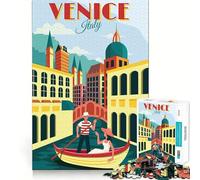 Rompecabezas Interactivo de Venecia,Italia,con 1000 Piezas Juego Think Boost Cierre Seguro sin Piezas Sueltas Desafío Mental para el hogar (50x75cm)