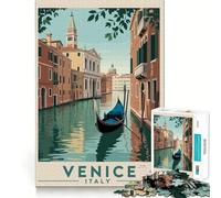 Rompecabezas Interactivo de Venecia,Italia,con diseño de Paisaje Urbano Juego Interactivo de 1000 Piezas Que estimula el Pensamiento Cierre Seguro sin Piezas Sueltas Desafío Mental para el hogar