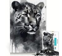 Rompecabezas Jaguar Pintado en Acuarela de 1000 Piezas para Adolescentes Estimula la Mente Diversión sin Espacios Ajuste Entretenimiento cautivador para Interiores acogedores (38x26cm)
