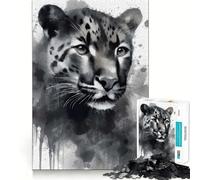 Rompecabezas Jaguar Pintado en Acuarela Juego de Memoria de 1000 Piezas manualidad de Corte de Alta precisión desafío Cerebral Interactivo para el hogar (50x75cm)