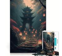 Rompecabezas japonés Antiguo para Adultos,1000 Piezas,Juego de Entrenamiento cognitivo,Encaje Huecos,Actividad Relajante para la Mente (38x52cm)