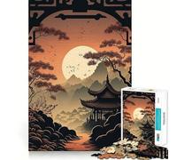 Rompecabezas japonés Antiguo para Adultos,1000 Piezas,Juego de Memoria Mental,Corte de Alta precisión,Manualidades,Tiempo de Tranquilidad,Ejercicio Mental en casa (50x75cm)