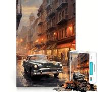 Rompecabezas japonés de 1000 Piezas con diseño de Coche clásico Juguete Creativo con Cierre Seguro y sin Piezas Sueltas Actividad Ideal para Compartir en Familia (38x26cm)