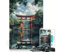 Rompecabezas japonés de 1000 Piezas con diseño de Puerta Torii para Adolescentes Juguete para ejercitar la Mente, Ideal para Relajarse y Disfrutar de una Obra de Arte con Corte preciso 38x52cm