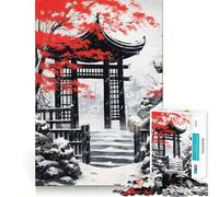Rompecabezas japonés de 1000 Piezas con diseño de Puerta Torii para Adolescentes Mejora la Memoria y Alivia el estrés Corte Regalo Ideal 50x75cm