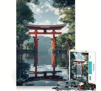 Rompecabezas japonés de 1000 Piezas con diseño de Puerta Torii para Adultos Juguete de lógica Resistente para Jugar en Grupo Bordes Transparentes 50x75cm