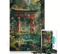 Rompecabezas japonés de 1000 Piezas con diseño de Puerta Torii para Adultos y Adolescentes Juego Mental para Relajarse Corte preciso 38x26cm