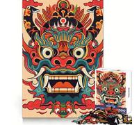 Rompecabezas japonés de 1000 Piezas con máscara de Oni Yokai para Adultos Desafío Divertido para desarrollar la Capacidad cognitiva y la conexión precisa Regalo clásico de Navidad (50x75cm)