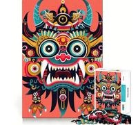 Rompecabezas japonés de 1000 Piezas con máscara de Oni Yokai para Adultos Juego Relajante para ejercitar la Mente y para Disfrutar en casa ¡Sorpresa de Papá Noel! (50x75cm)