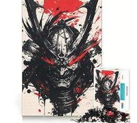 Rompecabezas japonés de 1000 Piezas con máscara de samurái para Adolescentes, Juguete de lógica Fuerte para Toda la Familia, Borde Transparente, cálida Sorpresa (38x52cm)