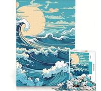 Rompecabezas japonés de 1000 Piezas con Olas Gigantes Ideal para Adultos Juegos relajantes interacción Entre Padres e Hijos Regalo de cumpleaños o para viajeros 38x26cm