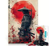 Rompecabezas japonés de 1000 Piezas con temática de Guerreros samuráis para Adolescentes Juguete Mental para aliviar el estrés Corte (50x75cm)