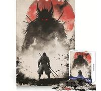 Rompecabezas japonés de 1000 Piezas con temática de samuráis y Demonios para Adultos Mejora la Memoria Diversión Relajante Corte Regalo Memorable (38x26cm)